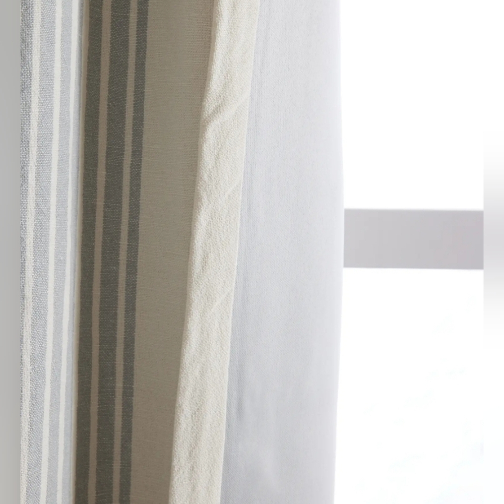 NWT! Quince Linen Coastal Stripe Blackout Curtains- 2 Panels! 48"x 84" (C67) - Picture 4 of 11